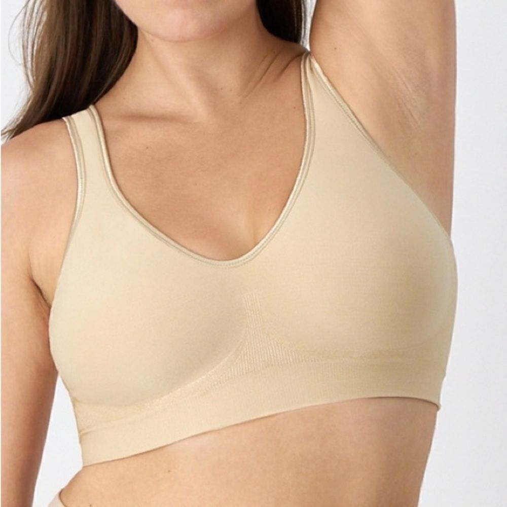 Bali ivory Comfort Revolution ComfortFlex Fit Seamless 2-Ply Wireless Bra -L